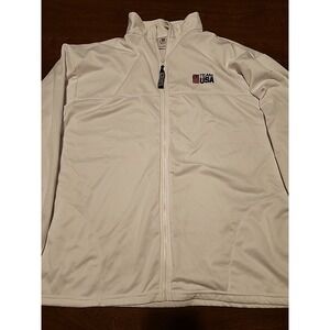 Team USA Jacket Adult Size 2XL White Mock Neck Full Zip Fleece Olympic Committee